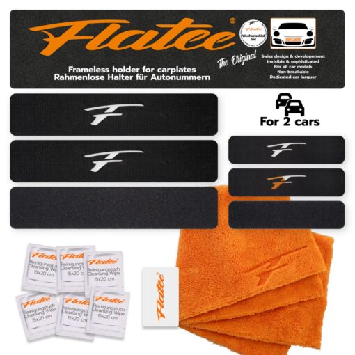 Flatee ORIGINAL-Wechselschild-Set für Schweizer Kontrollschilder Limited Edition