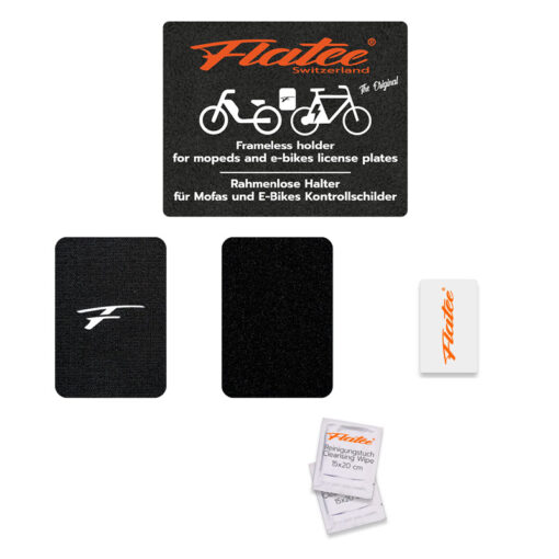 Flatee ORIGINAL – Set für Schweizer Mofa und E-Bike Kontrollschilder