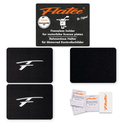 Flatee ORIGINAL-Wechselschild-Set für Motorrad 13x17cm Schweizer Kontrollschilder