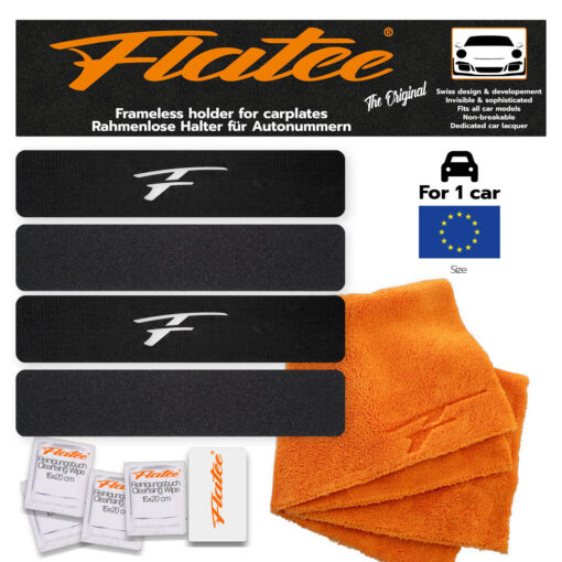 Flatee ORIGINAL-Set für europäische Kontrollschilder Limited Edition